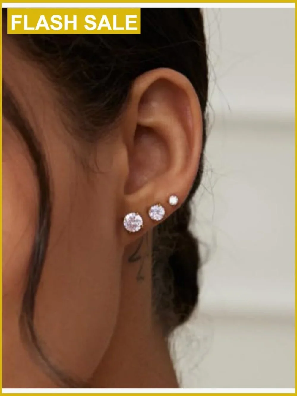 6 Pairs Hypoallergenic Surgical Steel CZ Stud Earrings Screw Back